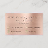 Striche, Schönheitssalon, Snapchat, Instagram Pink Visitenkarte (Rückseite)