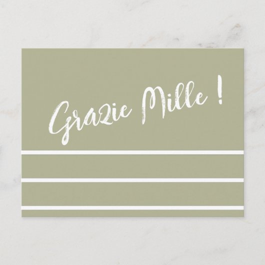 Strichen Italienisch Danke Postcard Postkarte (Vorderseite)