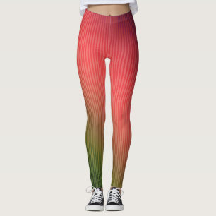 Strichen, rot, grün, Farbverlauf Leggings