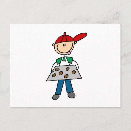 Strichfigur backt Kekse Postkarte (Vorderseite)