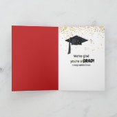 Strichfigur-Mädchen-Absolvent Karte (Innenseite)