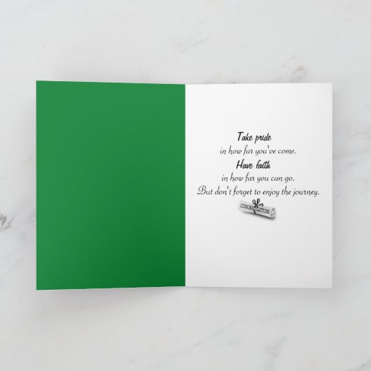 Strichfigur-Mädchen-Absolvent Karte (Innenseite)