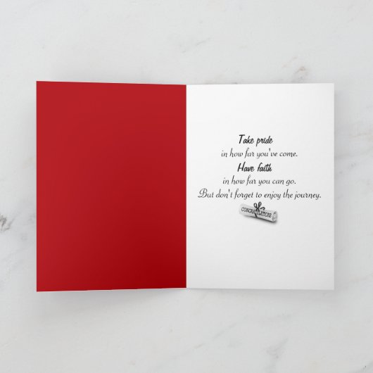 Strichfigur-Mädchen-Absolvent Karte (Innenseite)