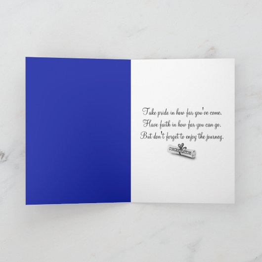 Strichfigur-Mädchen-Absolvent Karte (Innenseite)