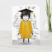 Strichfigur-Mädchen-Absolvent Karte (Vorderseite)