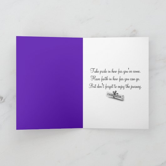 Strichfigur-Mädchen-Absolvent Karte (Innenseite)