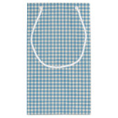 Strichfigur-Mädchen am Gingham mit Wein Kleine Geschenktüte (Rückseite)