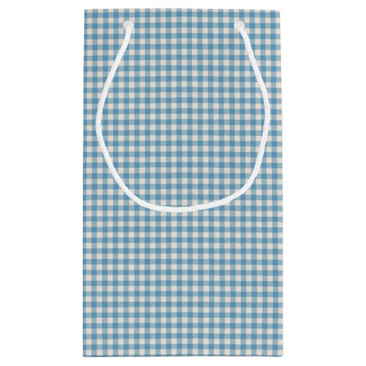 Strichfigur-Mädchen am Gingham mit Wein Kleine Geschenktüte (Rückseite)