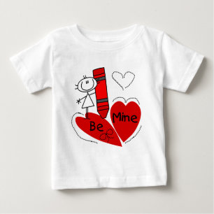 Strichfigur-Mädchen be Mine Valentine Baby T-shirt