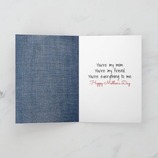 Strichfigur-Mädchen der Mutter mit Daisy Friend Karte (Innenseite)