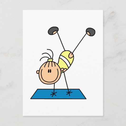 Strichfigur-Mädchen Doing Drehe Hemden und Geschen Postkarte (Vorderseite)