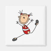 Strichfigur-Mädchen Gymnast Tshirts und Geschenke Magnet (Vorne)