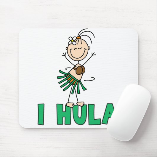 Strichfigur-Mädchen I Hula Mousepad (Mit Mouse)
