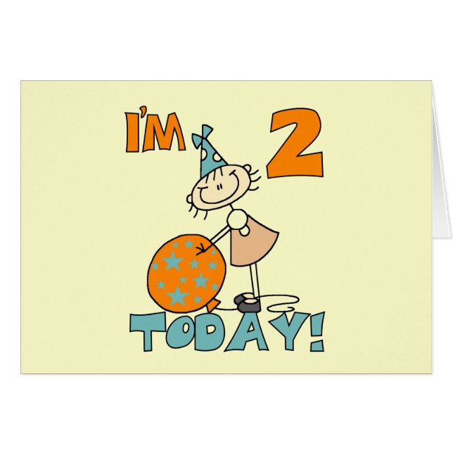 Strichfigur-Mädchen ich bin 2 Heute Hemden und Ges (Vorderseite (Horizontal))