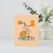 Strichfigur-Mädchen ich bin 2 Heute Hemden und Ges Postkarte (Stehend Vorderseite)