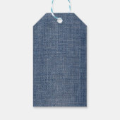 Strichfigur-Mädchen in Blue Jean Dress Geschenkanhänger (Rückseite)