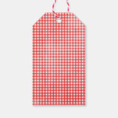 Strichfigur-Mädchen in Gingham Dress Geschenkanhänger (Rückseite)