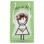 Strichfigur-Mädchen in Sneakers auf Polka-Punkten Kleine Geschenktüte (Vorderseite)