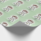 Strichfigur-Mädchen in Sneakers Geschenkpapier (Ecke)