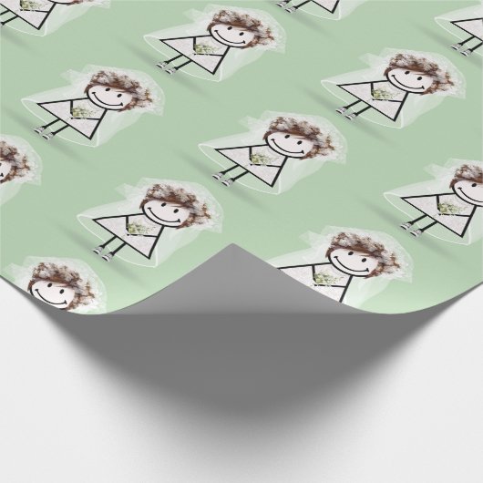 Strichfigur-Mädchen in Sneakers Geschenkpapier (Ecke)