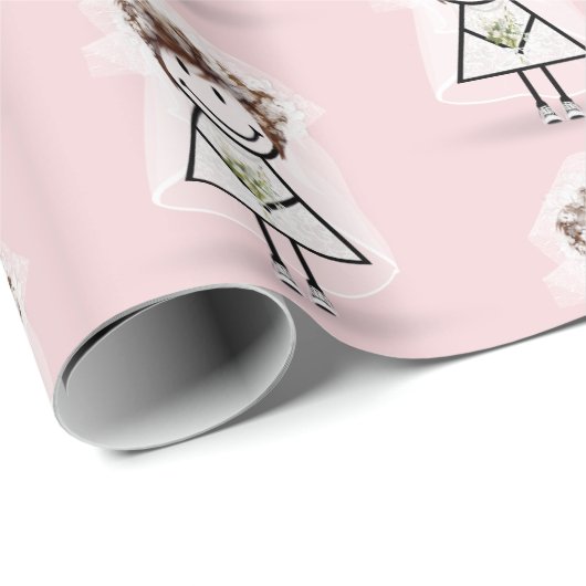 Strichfigur-Mädchen in Sneakers Geschenkpapier (Rolleneckpunkt)