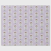 Strichfigur-Mädchen in Sneakers Geschenkpapier (Flach)