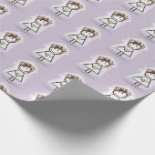 Strichfigur-Mädchen in Sneakers Geschenkpapier (Ecke)