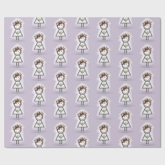 Strichfigur-Mädchen in Sneakers Geschenkpapier (Flach)