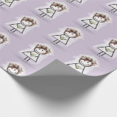 Strichfigur-Mädchen in Sneakers Geschenkpapier (Ecke)