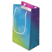 Strichfigur-Mädchen in Sneakers Kleine Geschenktüte (Rückseite Schrägansicht)