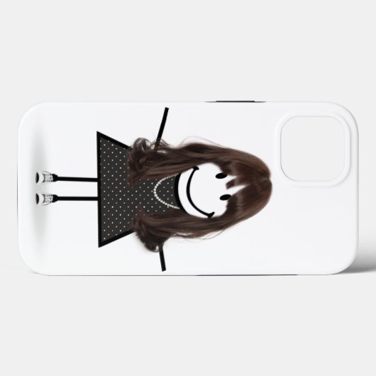 Strichfigur-Mädchen in Sneakers mit Haar Case-Mate iPhone Hülle (Rückseite (Horizontal))