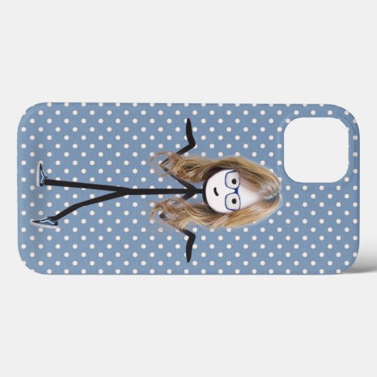 Strichfigur-Mädchen mit blondem Haar an Punkten Case-Mate iPhone Hülle (Rückseite (Horizontal))