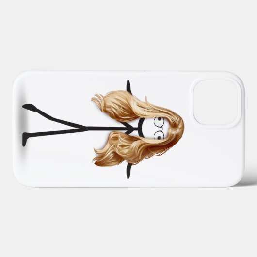 Strichfigur-Mädchen mit blondem Haar und Brille Case-Mate iPhone Hülle (Rückseite (Horizontal))