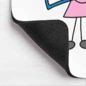 Strichfigur-Mädchen mit Büchern Mousepad (Ecke)