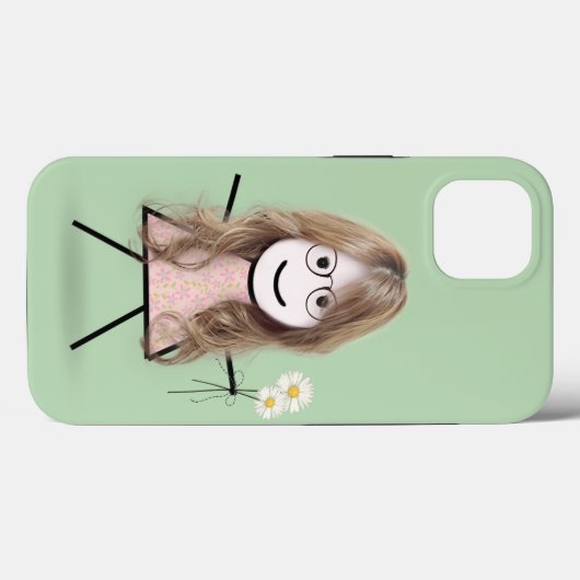 Strichfigur-Mädchen mit Daisies Case-Mate iPhone Hülle (Rückseite (Horizontal))