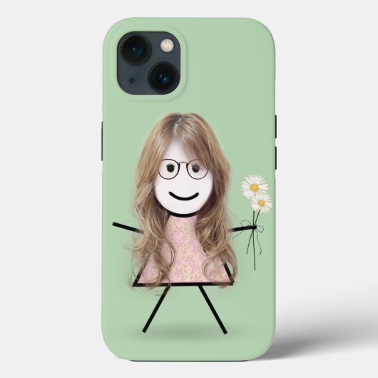 Strichfigur-Mädchen mit Daisies Case-Mate iPhone Hülle (Rückseite)