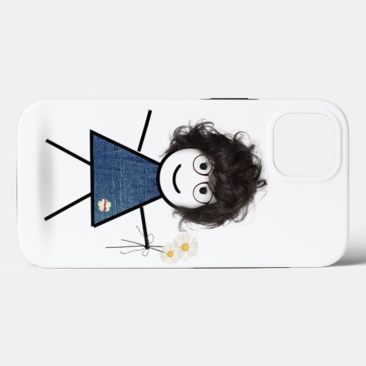 Strichfigur-Mädchen mit Daisies Case-Mate iPhone Hülle (Rückseite (Horizontal))