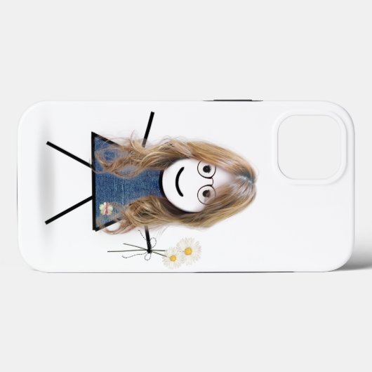 Strichfigur-Mädchen mit Daisies Case-Mate iPhone Hülle (Rückseite (Horizontal))