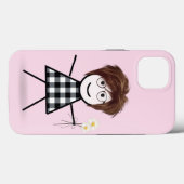 Strichfigur-Mädchen mit Daisy Bouquet Case-Mate iPhone Hülle (Rückseite (Horizontal))