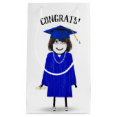 Strichfigur-Mädchen mit Diplom Kleine Geschenktüte (Vorderseite)