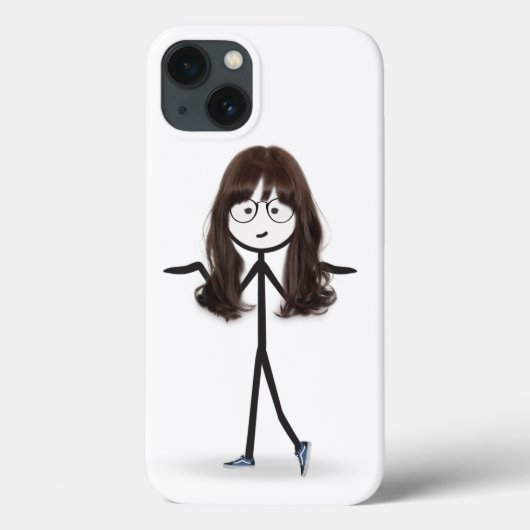 Strichfigur-Mädchen mit dunklen Haaren Case-Mate iPhone Hülle (Rückseite)