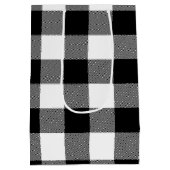 Strichfigur-Mädchen mit Frisur und Buffalo Kariert Mittlere Geschenktüte (Rückseite)