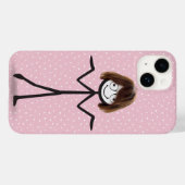 Strichfigur-Mädchen mit Haar und Brille Case-Mate iPhone Hülle (Rückseite (Horizontal))