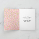 Strichfigur-Mädchen mit Haarfahne für Schwester Karte (Innenseite)