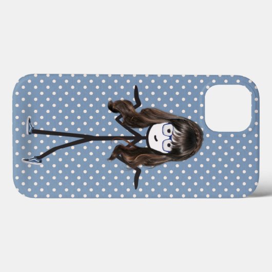Strichfigur-Mädchen mit Haarspange Case-Mate iPhone Hülle (Rückseite (Horizontal))