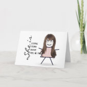 Strichfigur-Mädchen mit Haartracht für Mama Karte (Vorderseite)