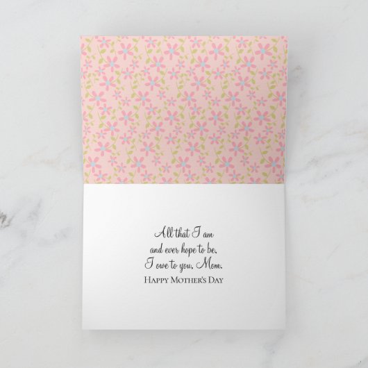 Strichfigur-Mädchen mit Haartracht für Mama Karte (Innenseite)