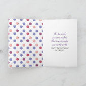 Strichfigur-Mädchen mit Haartrockner für Mama Karte (Innenseite)