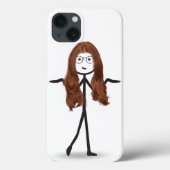 Strichfigur-Mädchen mit rotem Haar Case-Mate iPhone Hülle (Rückseite)