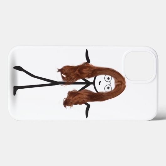Strichfigur-Mädchen mit rotem Haar Case-Mate iPhone Hülle (Rückseite (Horizontal))